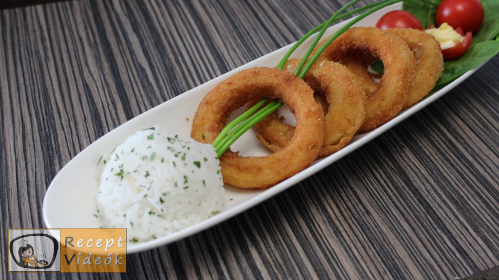 sajtos-sonkás hagymakarika recept elkészítése - Recept Videók