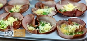 Sonkás tojás muffin recept, sonkás tojás muffin elkészítése 4. lépés