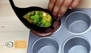 Sonkás tojás muffin recept, sonkás tojás muffin elkészítése 3. lépés