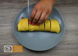 Csiga tojástekercsből recept, csiga tojástekercsből elkészítése 5. lépés