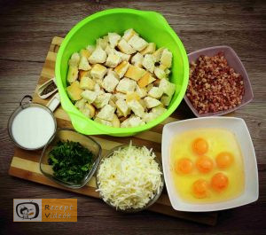 Baconös tojástorta recept, baconös tojástorta elkészítése 1. lépés