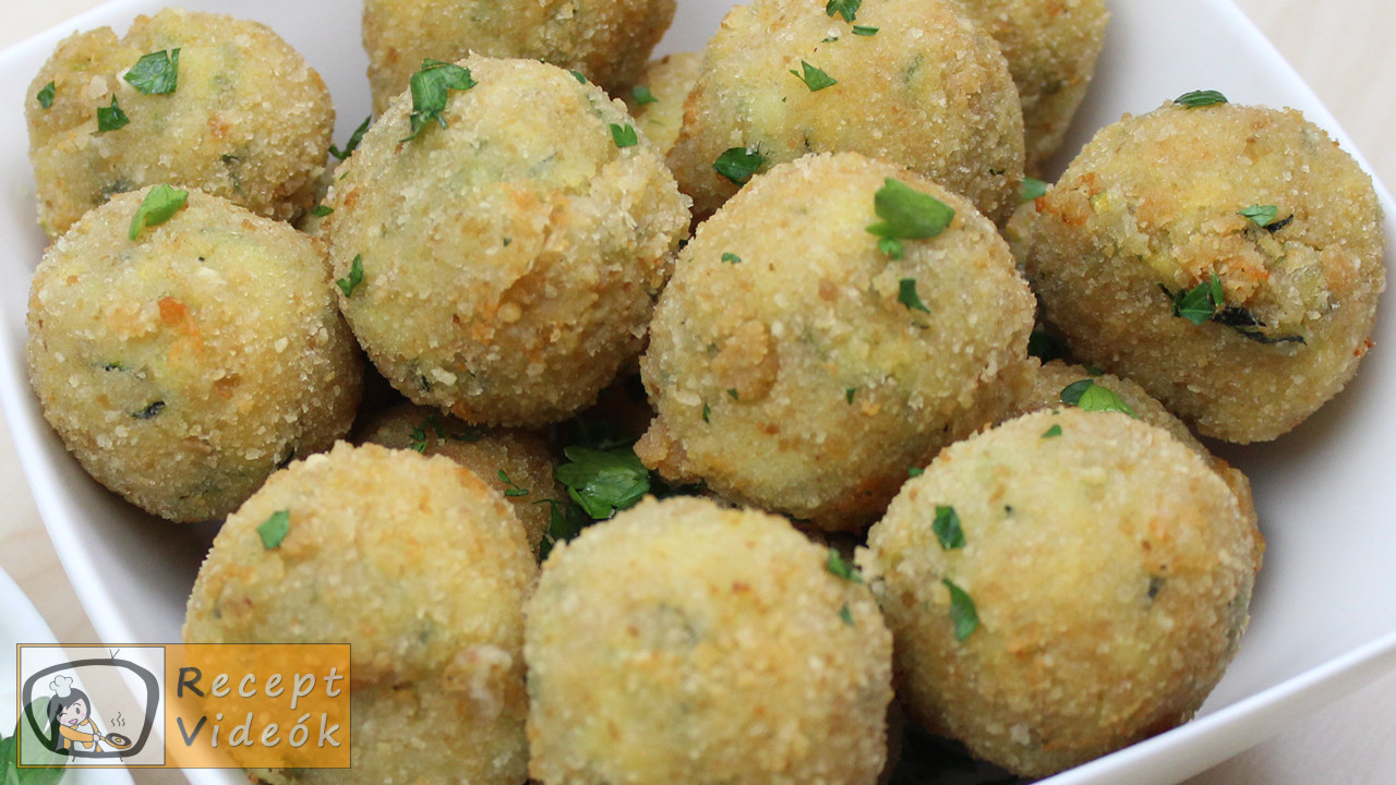 Sajtos cukkinigolyó recept, sajtos cukkinigolyó elkészítése - Recept Videók