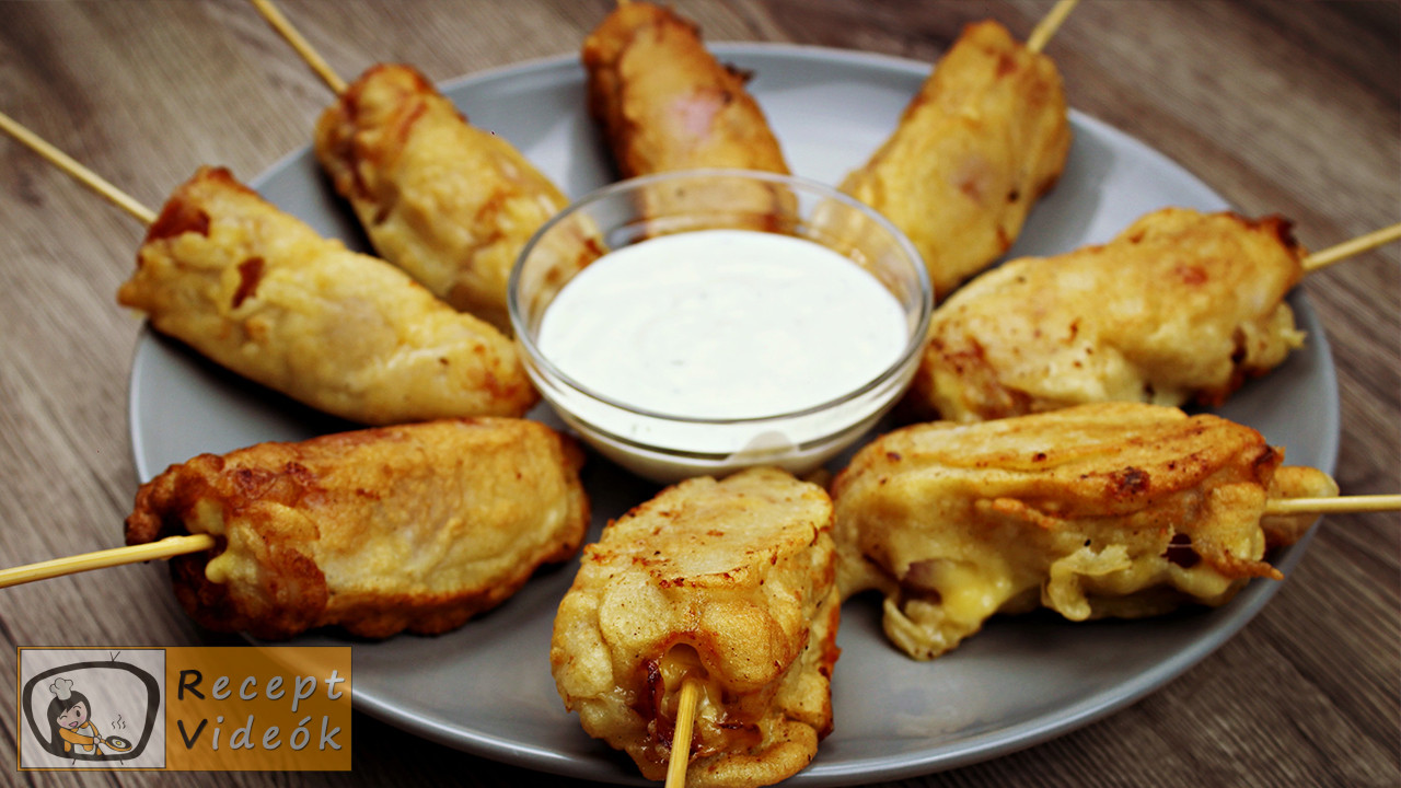 Palacsinta tésztás baconös virsli recept elkészítése - Recept Videók