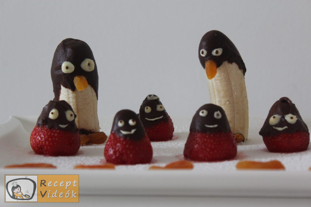 Banán pingvinek recept, banán pingvinek elkészítése - Recept Videók