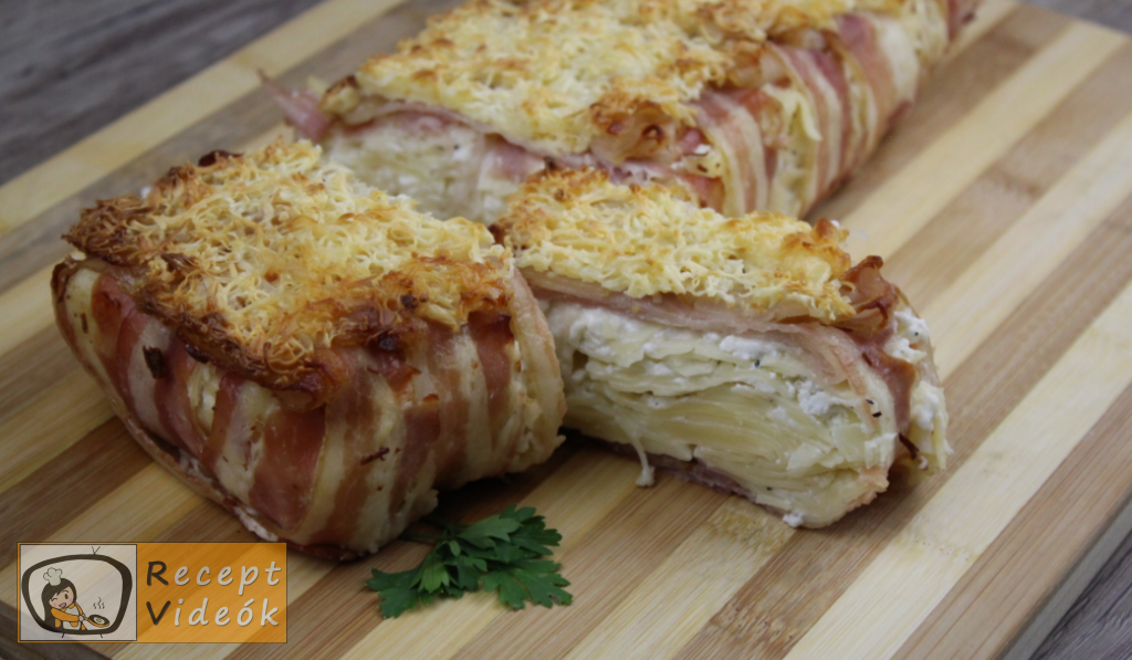 baconbe göngyölt túrós csusza recept elkészítése - Recept Videók