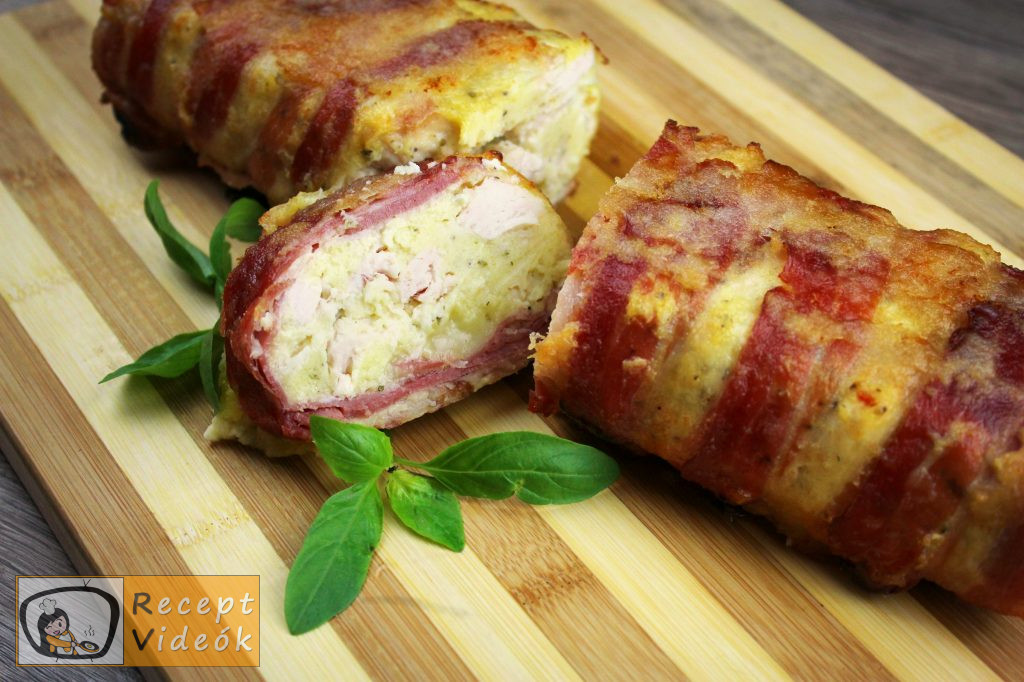 Csirkemell receptek: Baconös-sajtos csirkemell őzgerinc formában elkészítése - Recept Videók