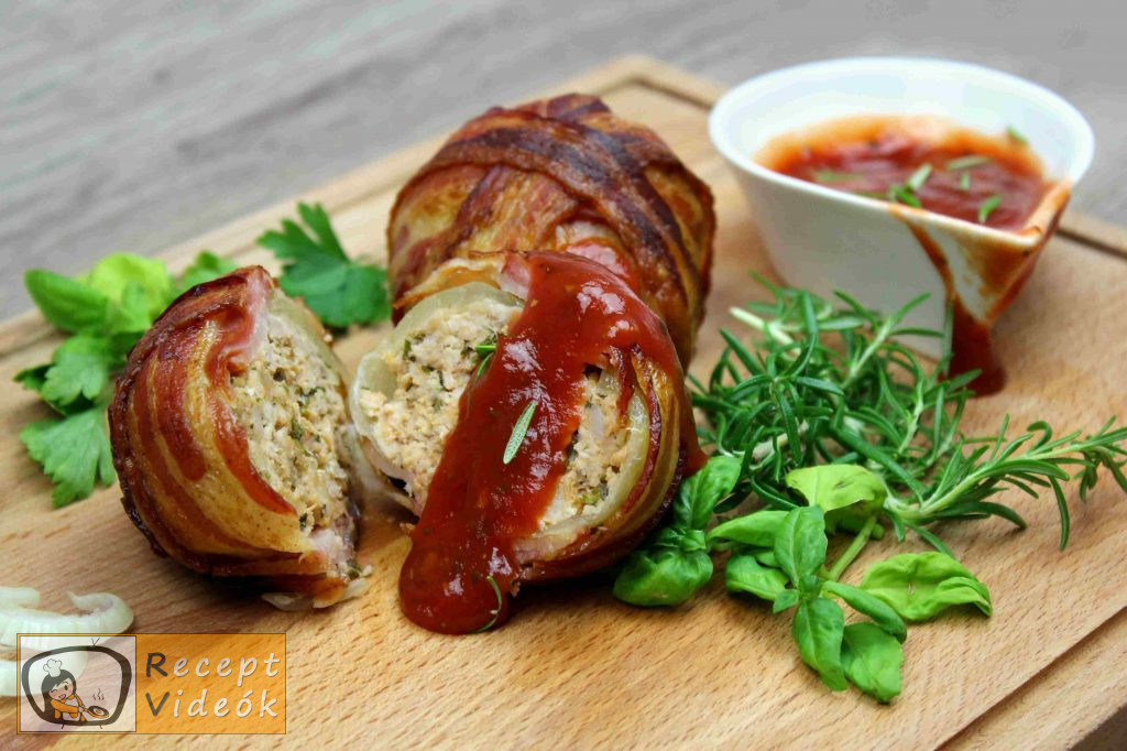 Baconös húsgolyó recept, baconös húsgolyó elkészítése - Recept Videók