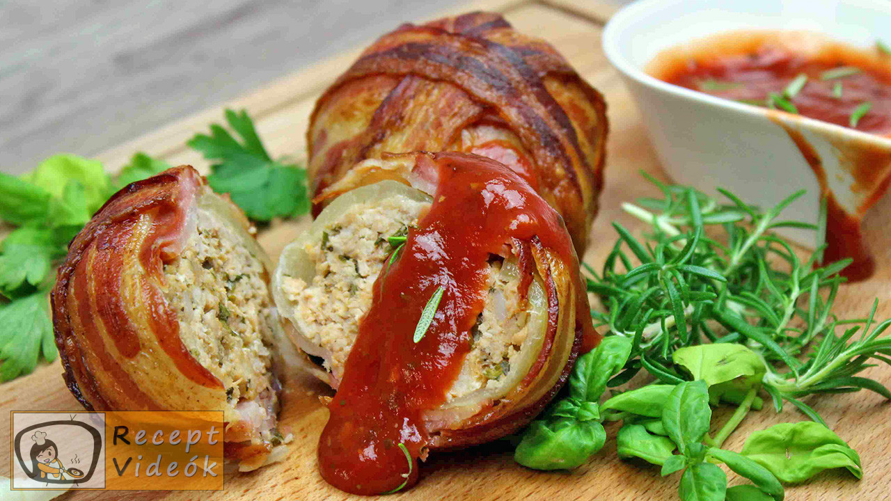 Baconös húsgolyó recept, baconös húsgolyó elkészítése - Recept Videók Baconös húsgolyó recept, baconös húsgolyó elkészítése - Recept Videók