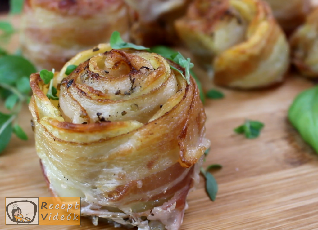 Krumplirózsák baconnel recept, krumplirózsák baconnel elkészítése - Recept Videók