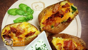 Héjában sült töltött krumpli baconnel - Recept videók