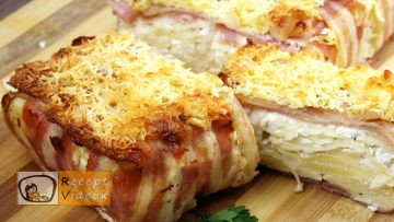 baconbe göngyölt túrós csusza recept elkészítése - Recept Videók
