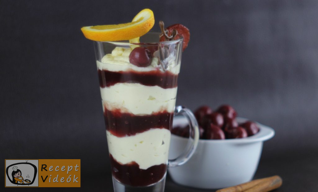 Vaníliás-meggyes pohárkrém recept elkészítése - Recept Videók