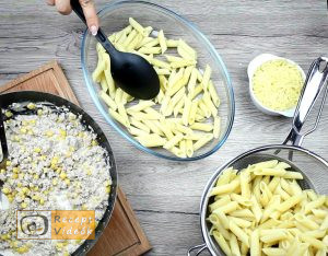 Tejszínes-kukoricás penne recept, tejszínes-kukoricás penne elkészítése 3. lépés