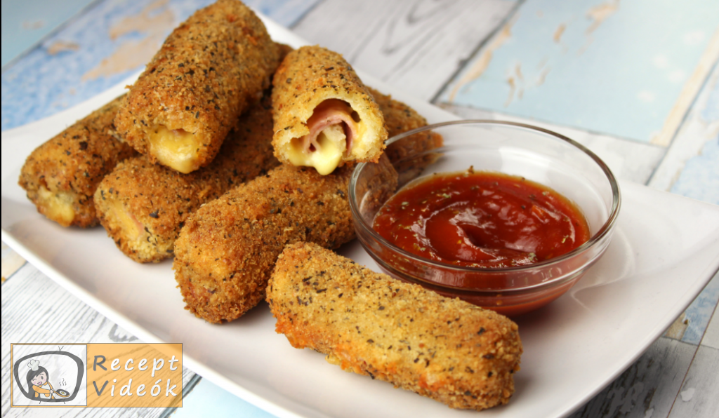Sonkás-sajtos rudacskák recept, sonkás-sajtos rudacskák elkészítése - Recept Videók