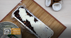 Kókuszbundás kekszszalámi recept, kókuszbundás kekszszalámi elkészítése 10. lépés