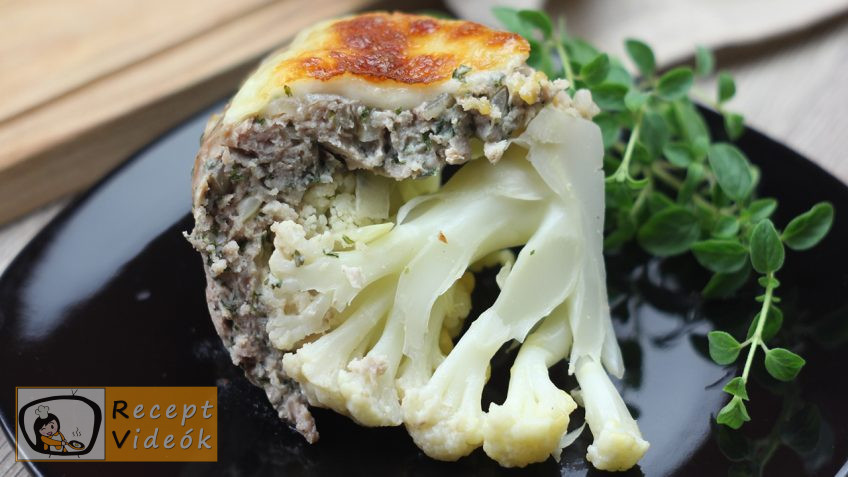 Sajttal töltött karfiol húsbundában