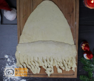 Karácsonyi diy kreatív recept ötletek, asztaldíszek - Mikulás szakáll 2. lépés