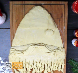 Karácsonyi diy kreatív recept ötletek, asztaldíszek - Mikulás szakáll 3. lépés