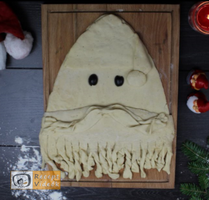 Karácsonyi diy kreatív recept ötletek, asztaldíszek - Mikulás szakáll 4. lépés