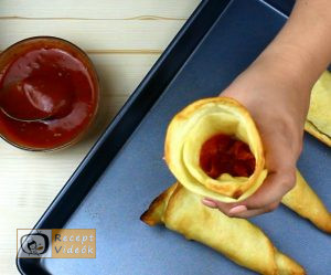 Pizza tölcsér recept, pizza tölcsér elkészítése 3. lépés