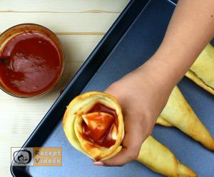 Pizza tölcsér recept, pizza tölcsér elkészítése 4. lépés