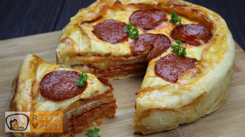 Rakott mini pizza recept, rakott mini pizza elkészítése - Recept Videók