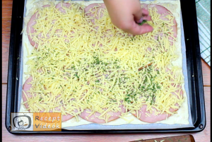 Sonkás-sajtos lepény recept, sonkás-sajtos lepény elkészítése 4. lépés