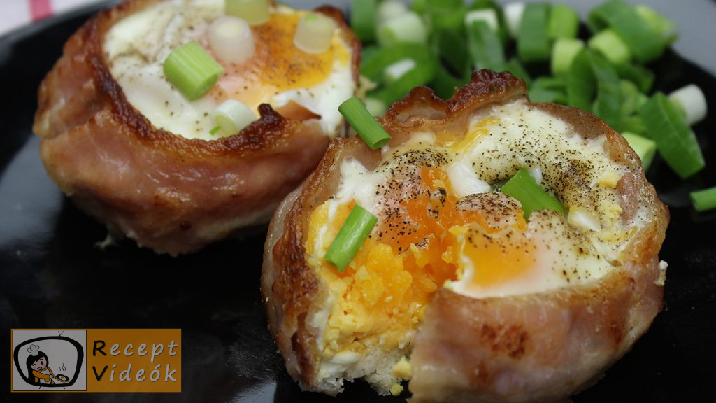 sajtos-baconös tojásmuffin recept, sajtos-baconös tojásmuffin elkészítése - Recept Videók
