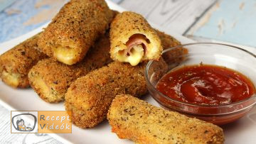 Sonkás-sajtos rudacskák recept, sonkás-sajtos rudacskák elkészítése - Recept Videók