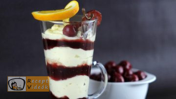 Vaníliás-meggyes pohárkrém recept elkészítése - Recept Videók