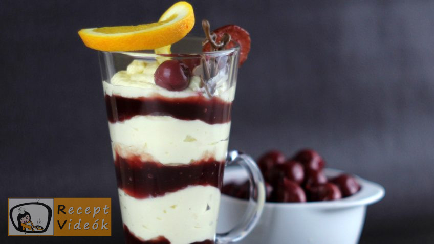 Vaníliás-meggyes pohárkrém