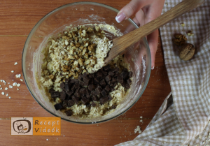 Csokis-zabpelyhes keksz recept, csokis-zabpelyhes keksz elkészítése 5. lépés