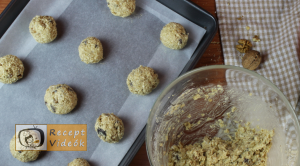Csokis-zabpelyhes keksz recept, csokis-zabpelyhes keksz elkészítése 6. lépés