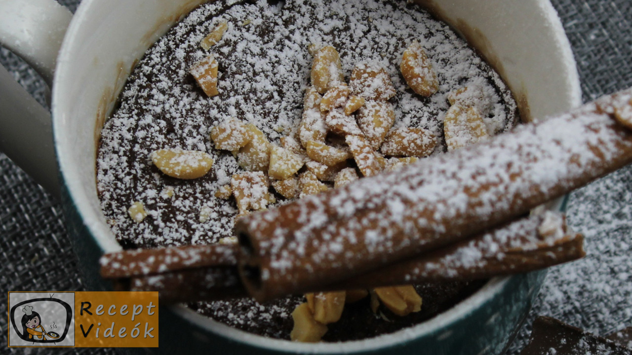 mogyorókrémes bögrés süti recept elkészítése - Recept Videók