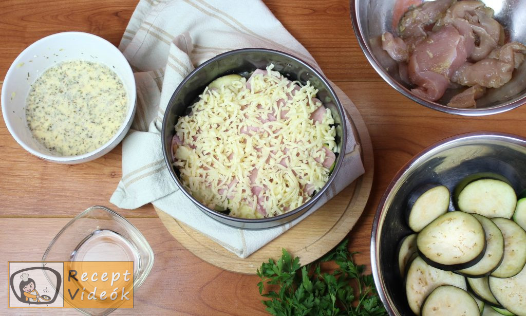 padlizsános csirketorta recept, padlizsános csirketorta elkészítése 4. lépés