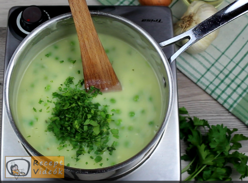 Zöldborsófőzelék recept, zöldborsófőzelék elkészítése 8. lépés