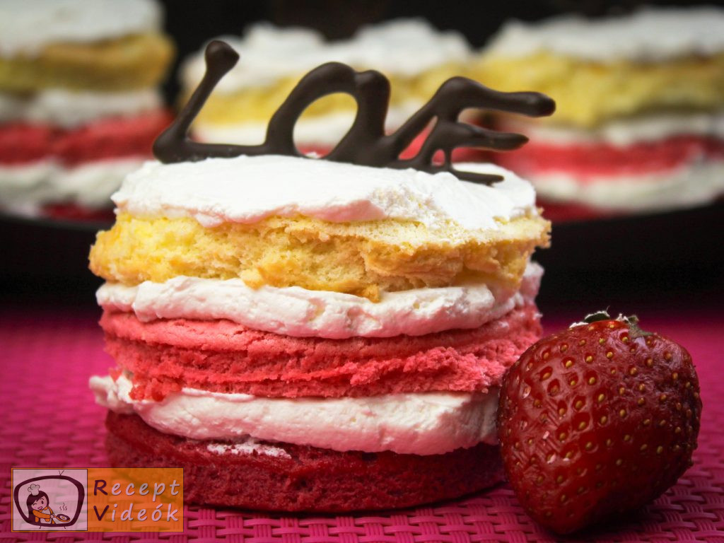 Valentin napi süti recept - valentin napi mini ombre torta elkészítése -Recept Videók 