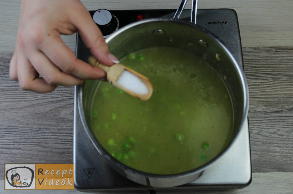 Zöldborsó krémleves recept, zöldborsó krémleves elkészítése 5. lépés