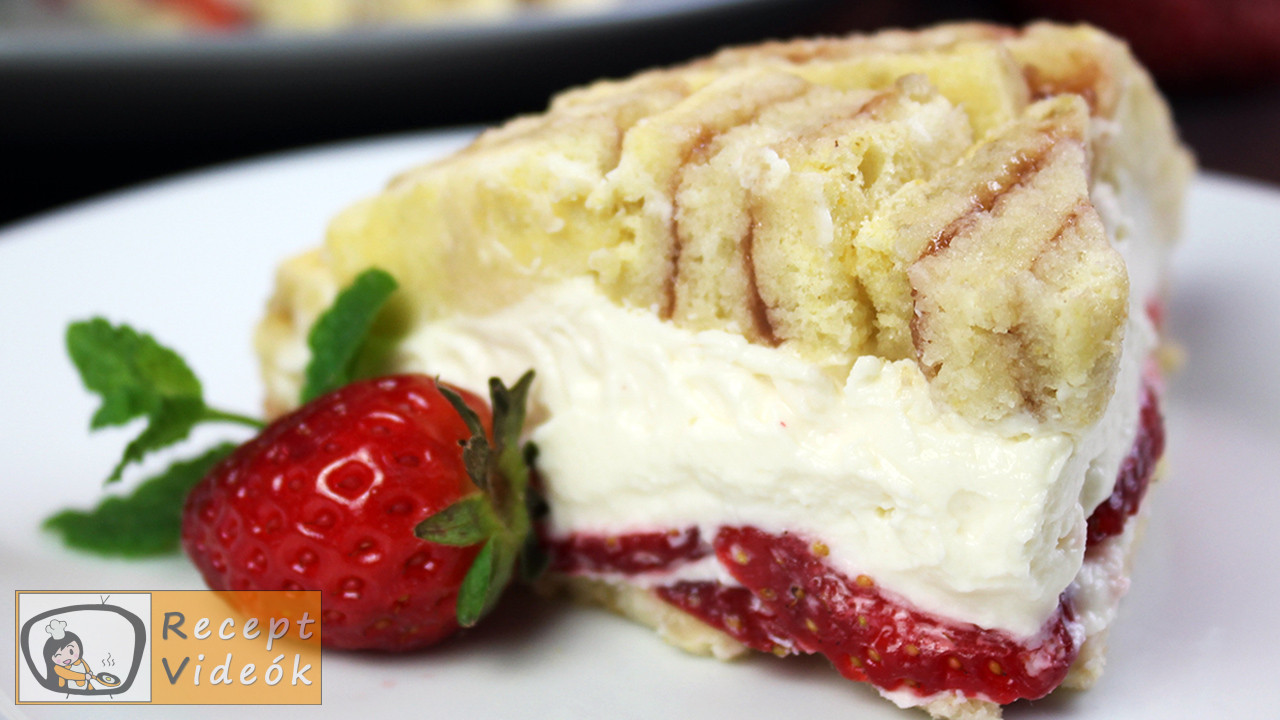 Epres-krémsajtos torta recept, epres-krémsajtos torta elkészítése - Recept Videók