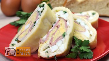 Tojásos-sonkás sajttekercs recept elkészítése - Recept Videók