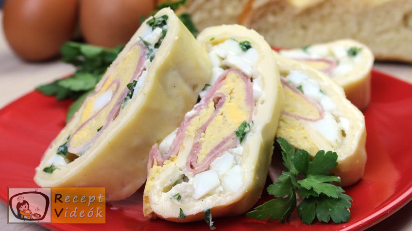 Tojásos-sonkás sajttekercs