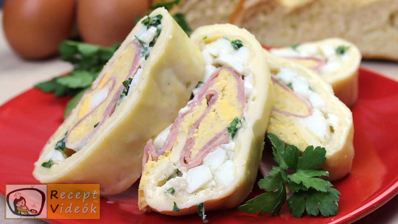 Tojásos-sonkás sajttekercs recept elkészítése - Recept Videók Tojásos-sonkás sajttekercs recept elkészítése - Recept Videók