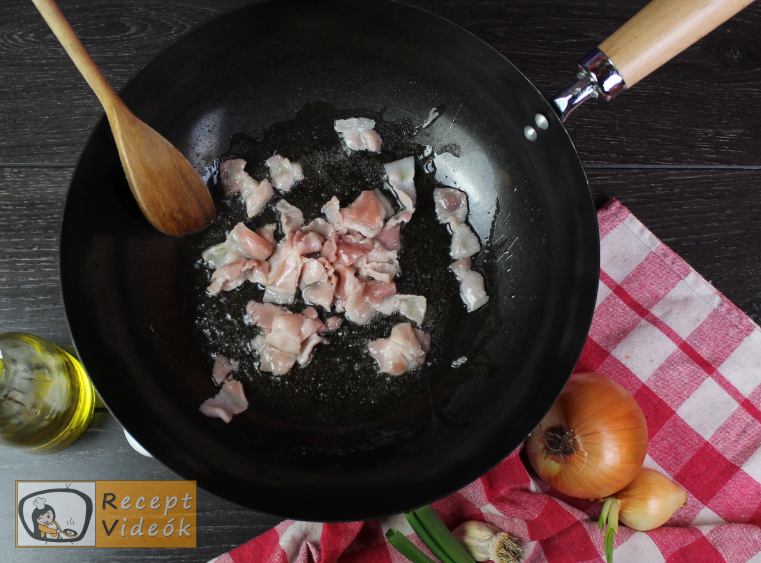Baconös spagetti recept, baconös spagetti elkészítése 1. lépés