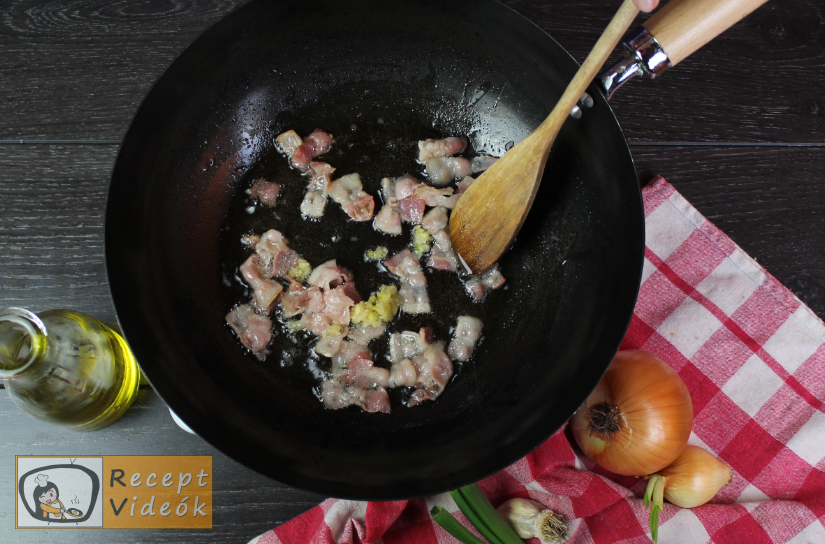 Baconös spagetti recept, baconös spagetti elkészítése 2. lépés