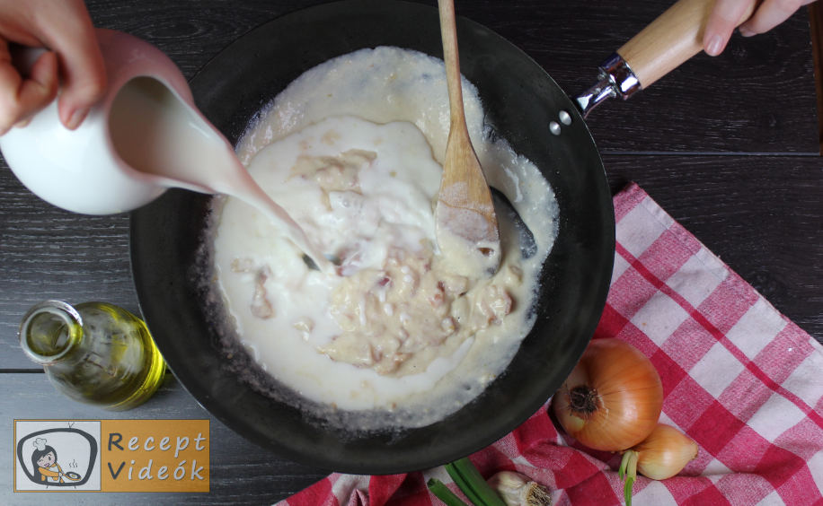 Baconös spagetti recept, baconös spagetti elkészítése 5. lépés