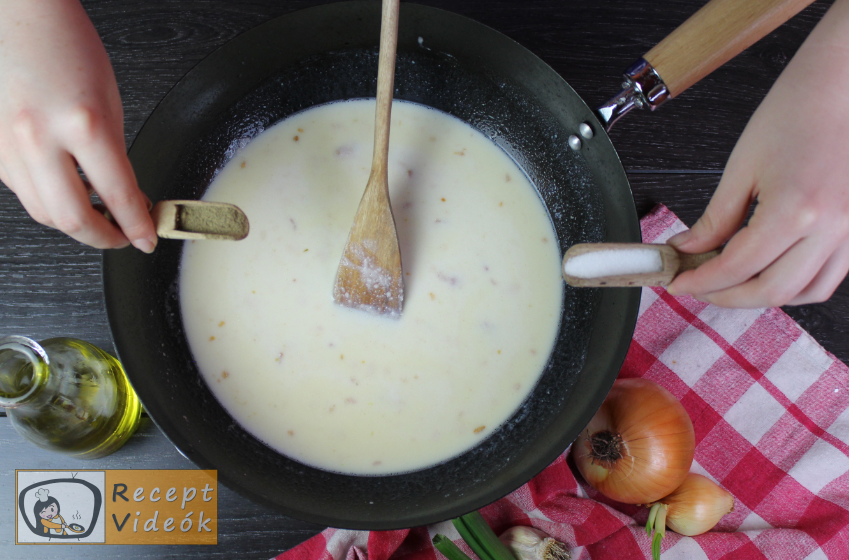 Baconös spagetti recept, baconös spagetti elkészítése 6. lépés