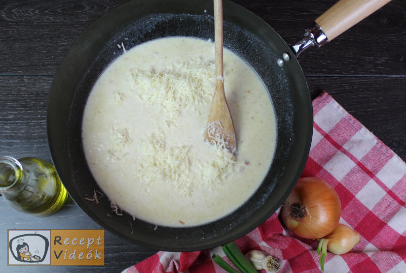 Baconös spagetti recept, baconös spagetti elkészítése 8. lépés