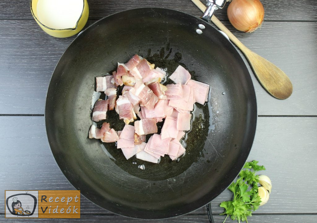 Carbonara spagetti recept, carbonara spagetti elkészítése 1. lépés