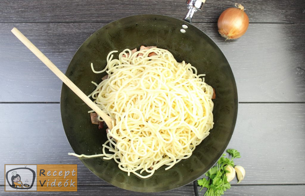 Carbonara spagetti recept, carbonara spagetti elkészítése 5. lépés