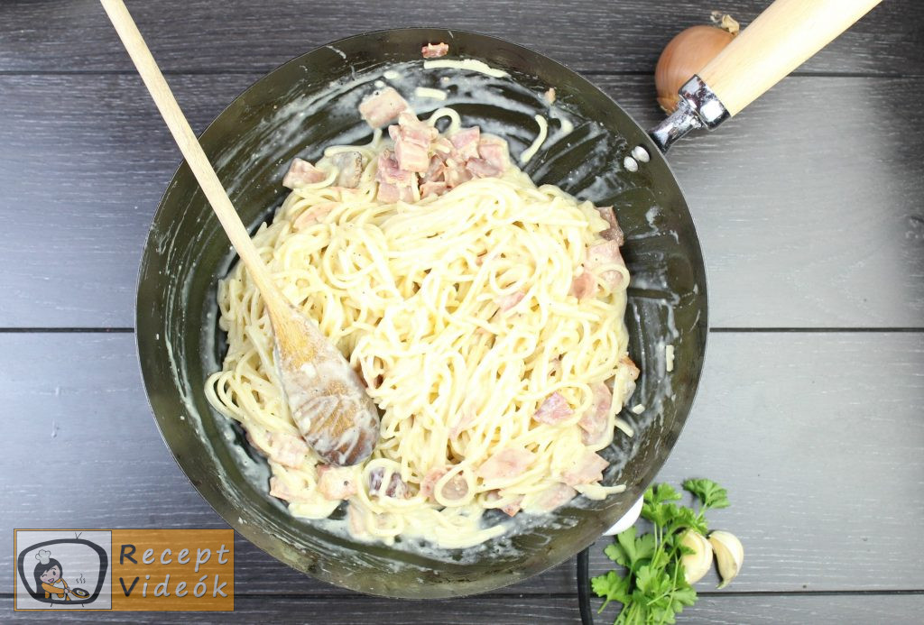 Carbonara spagetti recept, carbonara spagetti elkészítése 6. lépés